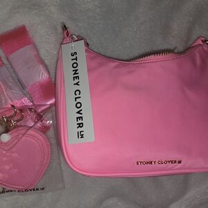 Stoney Clover Bubblegum Curved Crossbody + Bag Charm NWT